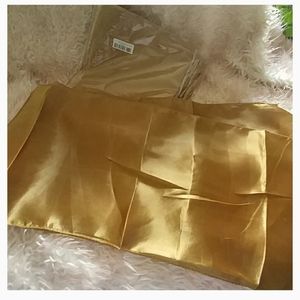 Gold satin table runners